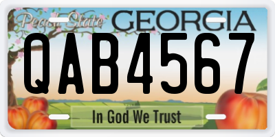 GA license plate QAB4567