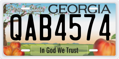 GA license plate QAB4574