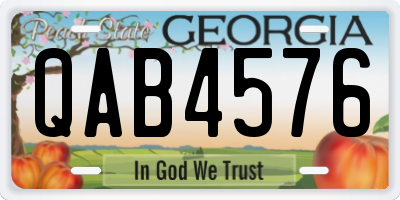 GA license plate QAB4576