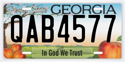 GA license plate QAB4577