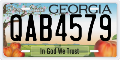 GA license plate QAB4579