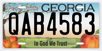 GA license plate QAB4583