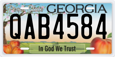 GA license plate QAB4584