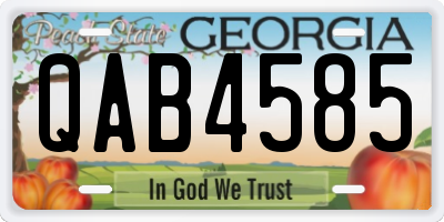 GA license plate QAB4585