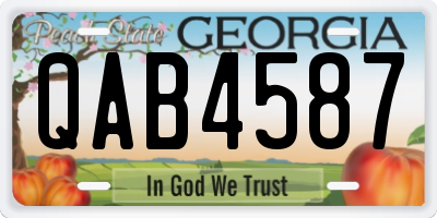 GA license plate QAB4587