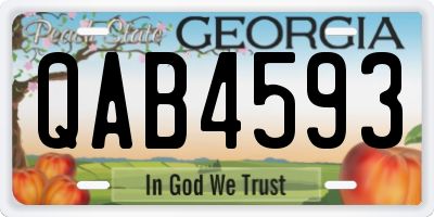 GA license plate QAB4593