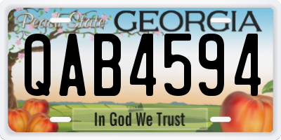GA license plate QAB4594