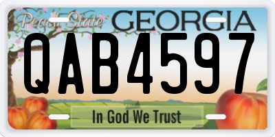 GA license plate QAB4597