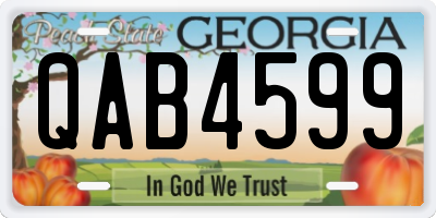 GA license plate QAB4599