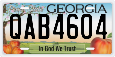 GA license plate QAB4604
