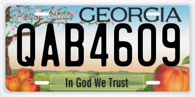GA license plate QAB4609