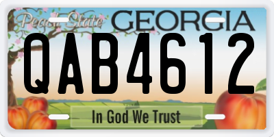 GA license plate QAB4612