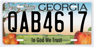 GA license plate QAB4617
