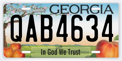 GA license plate QAB4634