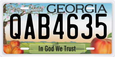 GA license plate QAB4635