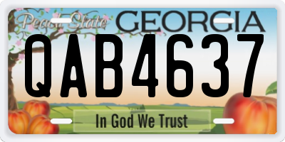 GA license plate QAB4637