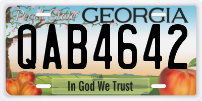 GA license plate QAB4642