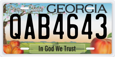 GA license plate QAB4643