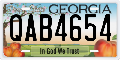 GA license plate QAB4654