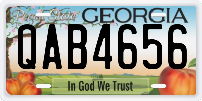 GA license plate QAB4656