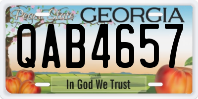GA license plate QAB4657