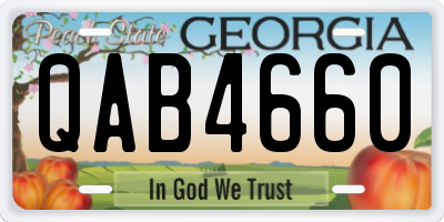 GA license plate QAB4660