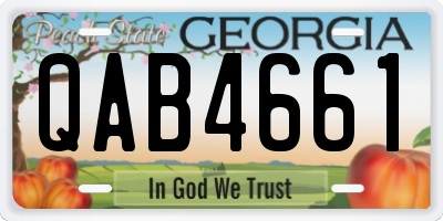 GA license plate QAB4661