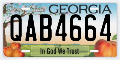 GA license plate QAB4664