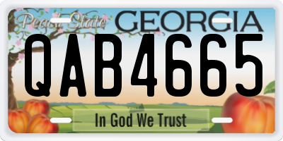 GA license plate QAB4665