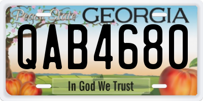 GA license plate QAB4680