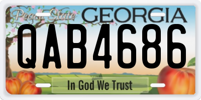 GA license plate QAB4686