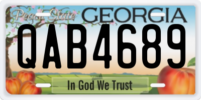 GA license plate QAB4689