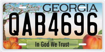 GA license plate QAB4696