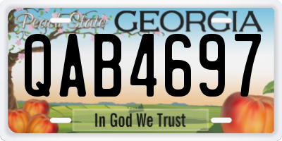 GA license plate QAB4697