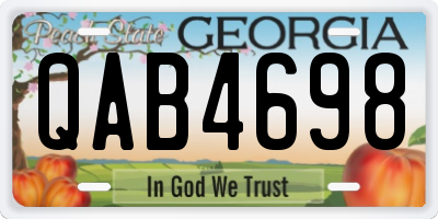GA license plate QAB4698