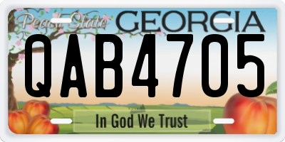 GA license plate QAB4705