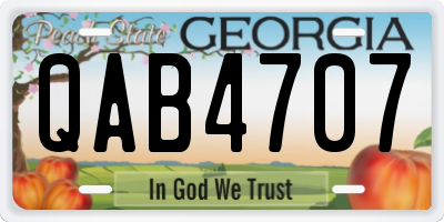 GA license plate QAB4707