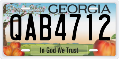 GA license plate QAB4712