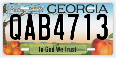 GA license plate QAB4713