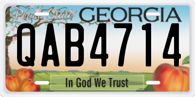 GA license plate QAB4714