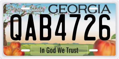 GA license plate QAB4726