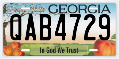 GA license plate QAB4729