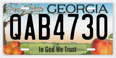 GA license plate QAB4730