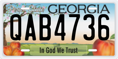 GA license plate QAB4736