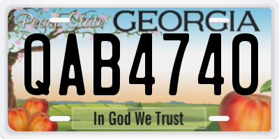 GA license plate QAB4740