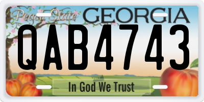 GA license plate QAB4743