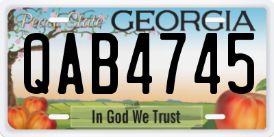 GA license plate QAB4745
