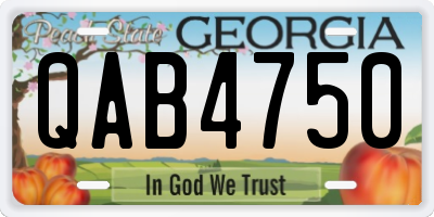 GA license plate QAB4750