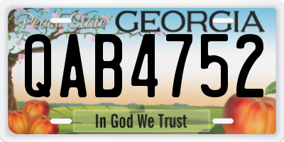 GA license plate QAB4752
