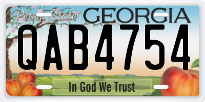 GA license plate QAB4754